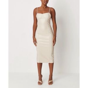 Missguided: Faux leather cami midi dress
